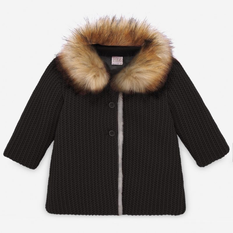 Girls Grey Knitted Coat