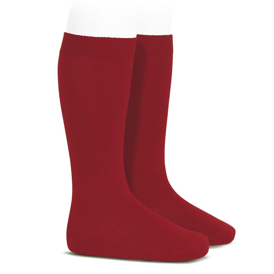 Plain Stitch Knee High Socks | Cherry (554)