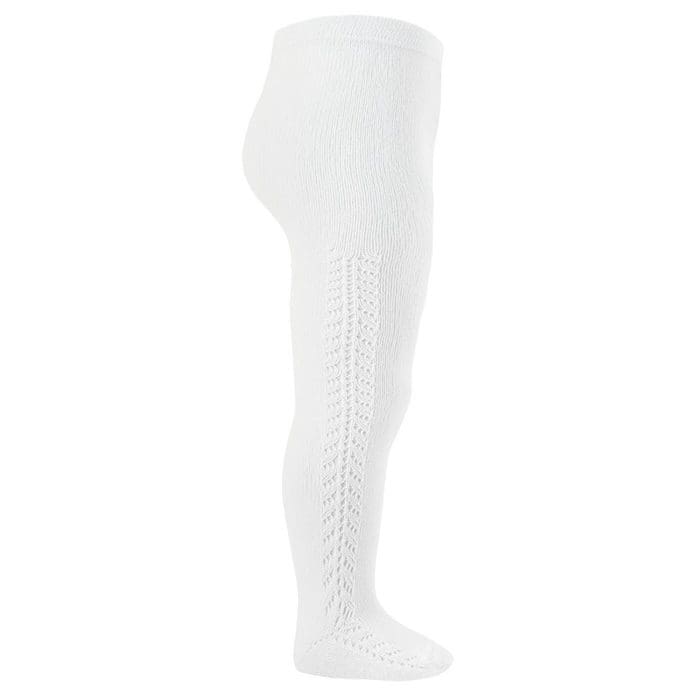 2591/1 Warm Cotton Tights W/ Openwork| White 200