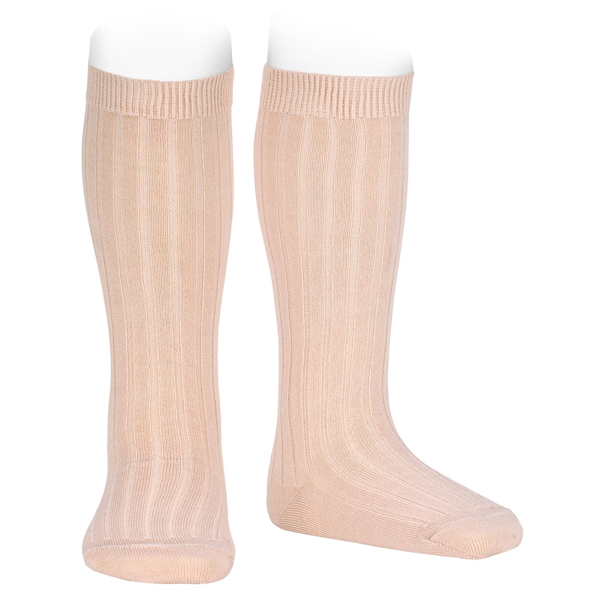 Merino Wool Blend Rib Socks | Nude 914