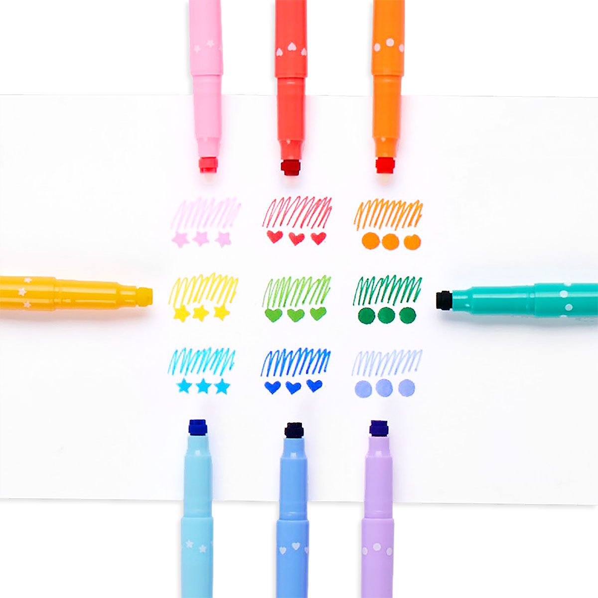 Confetti Stamp Double Ended Markers (Set of 9)