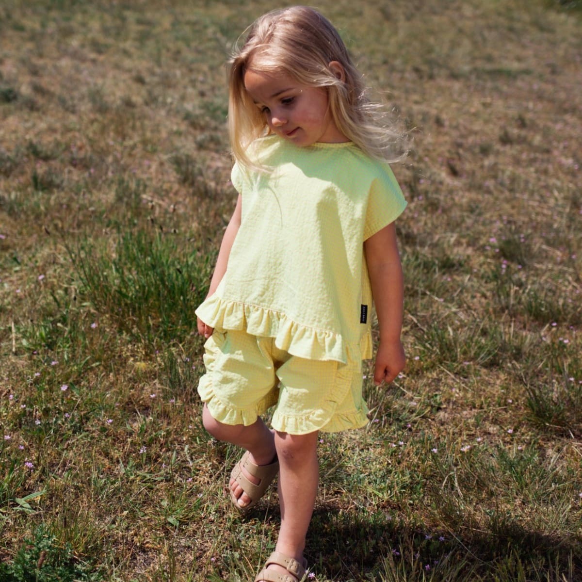 Chloe Checked Shorts Cozy Yellow