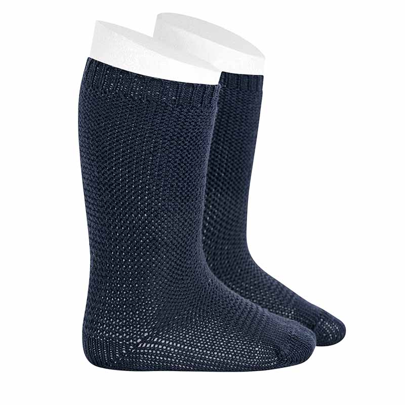 2008/2 Garter Stitch Knee High Socks | Navy 480
