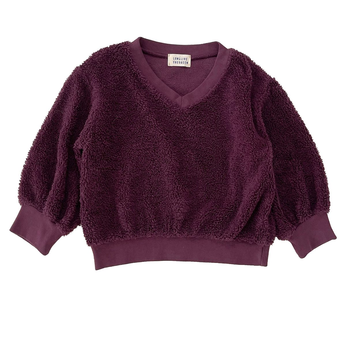 Teddy Sweater V-neck Plum