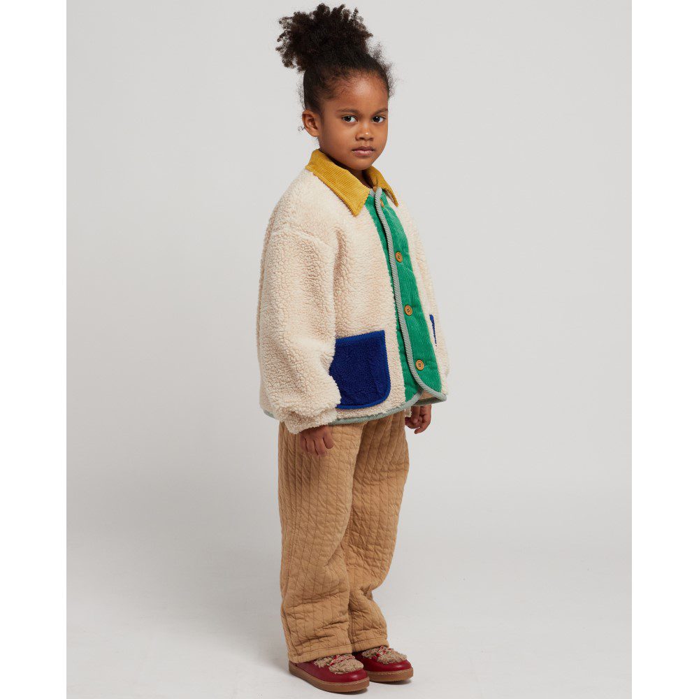 Color Block Sheepskin Jacket