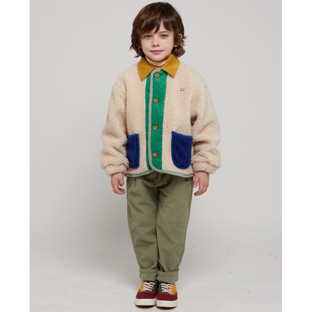 Color Block Sheepskin Jacket