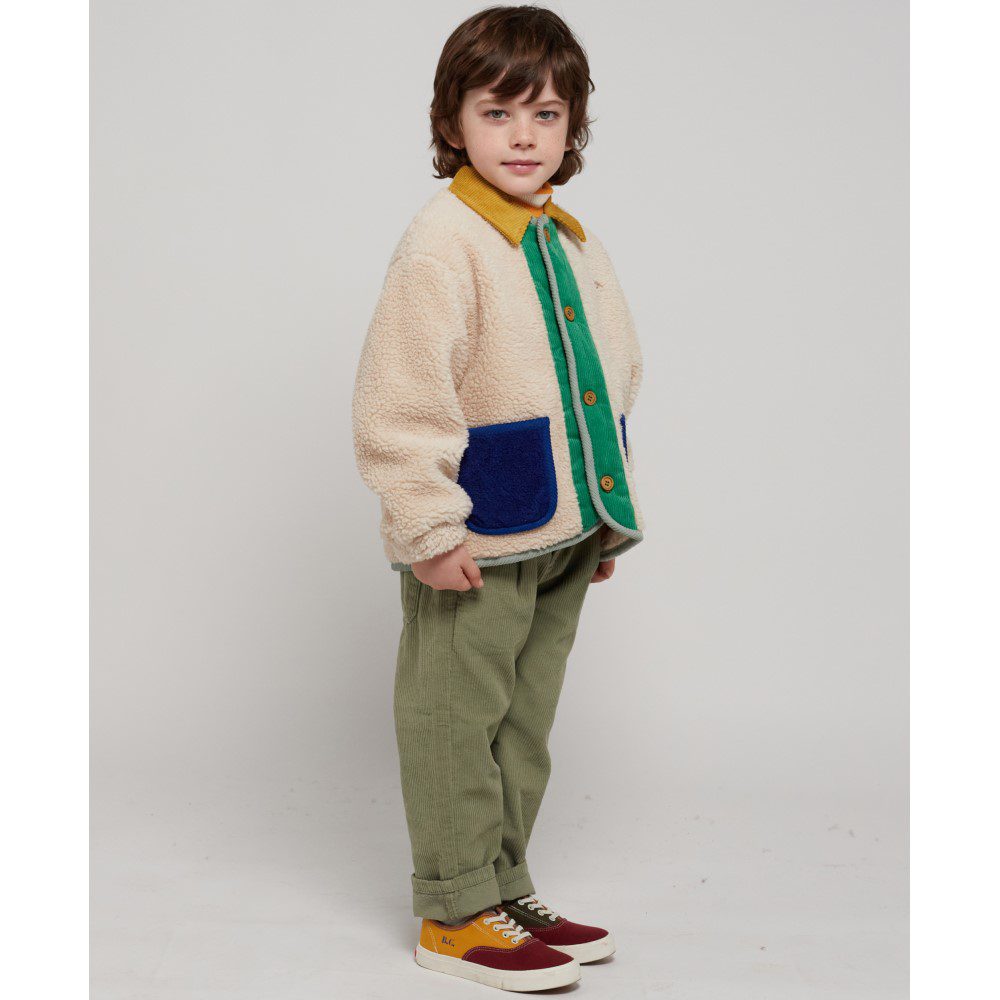 Color Block Sheepskin Jacket