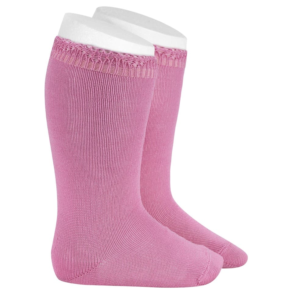 2362/2 Knee High Socks W/ Openwork Cuff | Chewing Gum 568