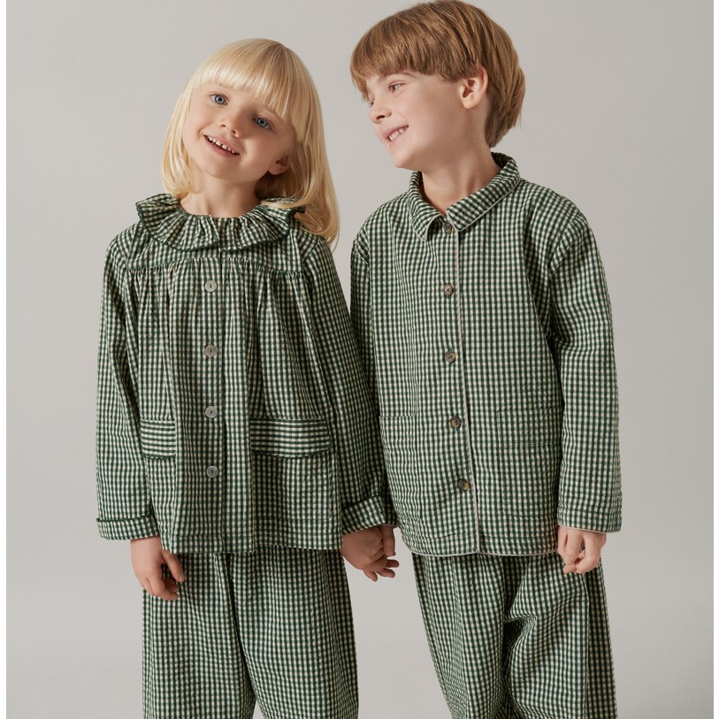 Pajama Frill Set | Green Check