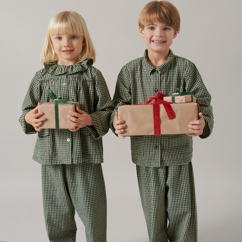 Pajama Frill Set | Green Check