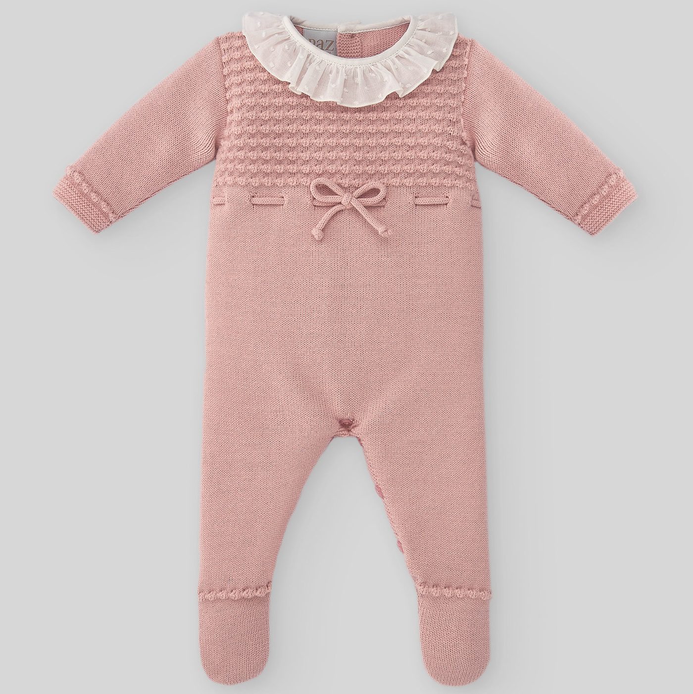 Pink Knitted Merino WOOL Babygrow