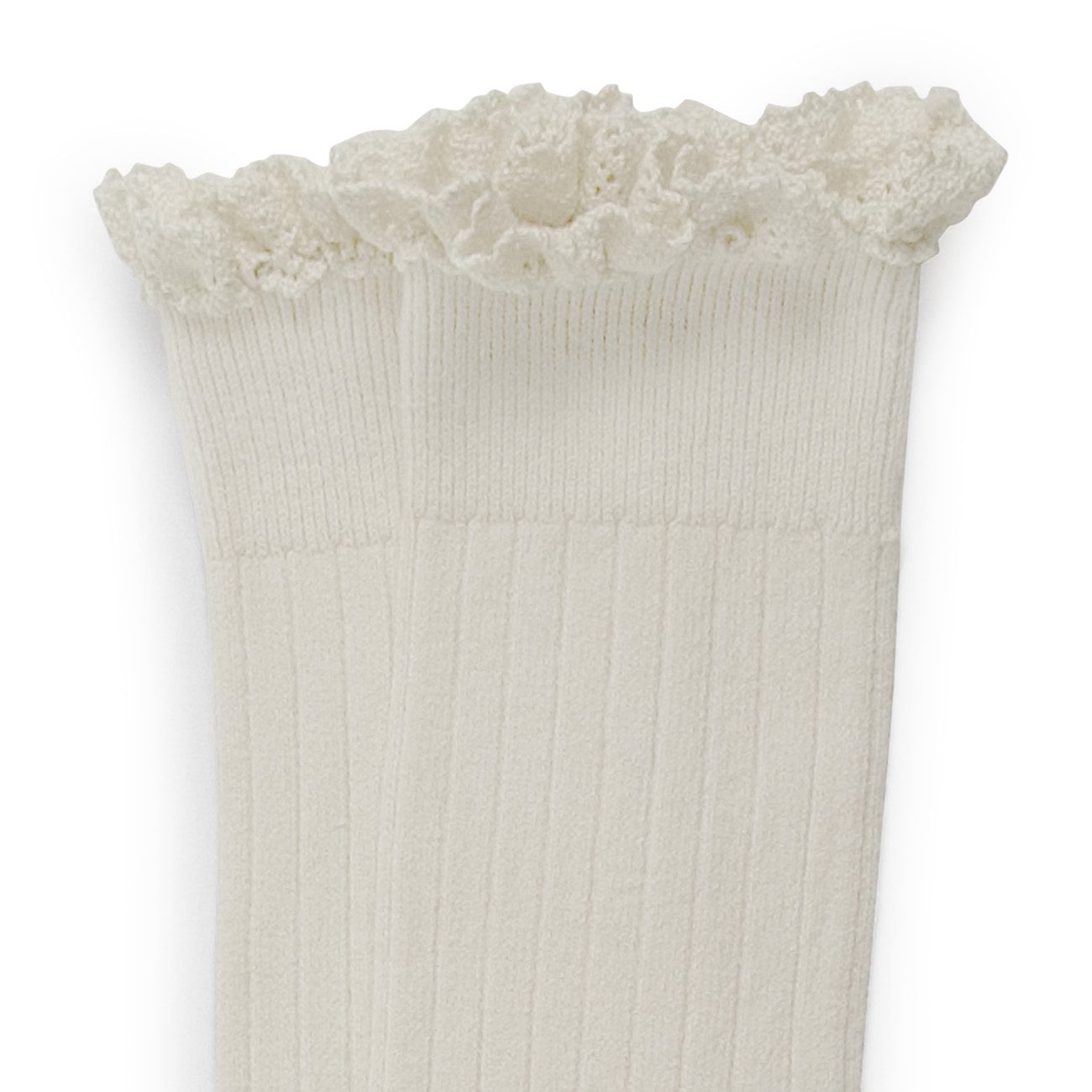 Joséphine Lace-Trim Ribbed Knee-high Socks | Doux Agneaux