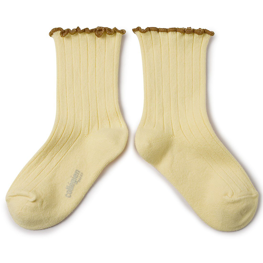 Delphine Lettuce Trim Ribbed Socks | Vanille