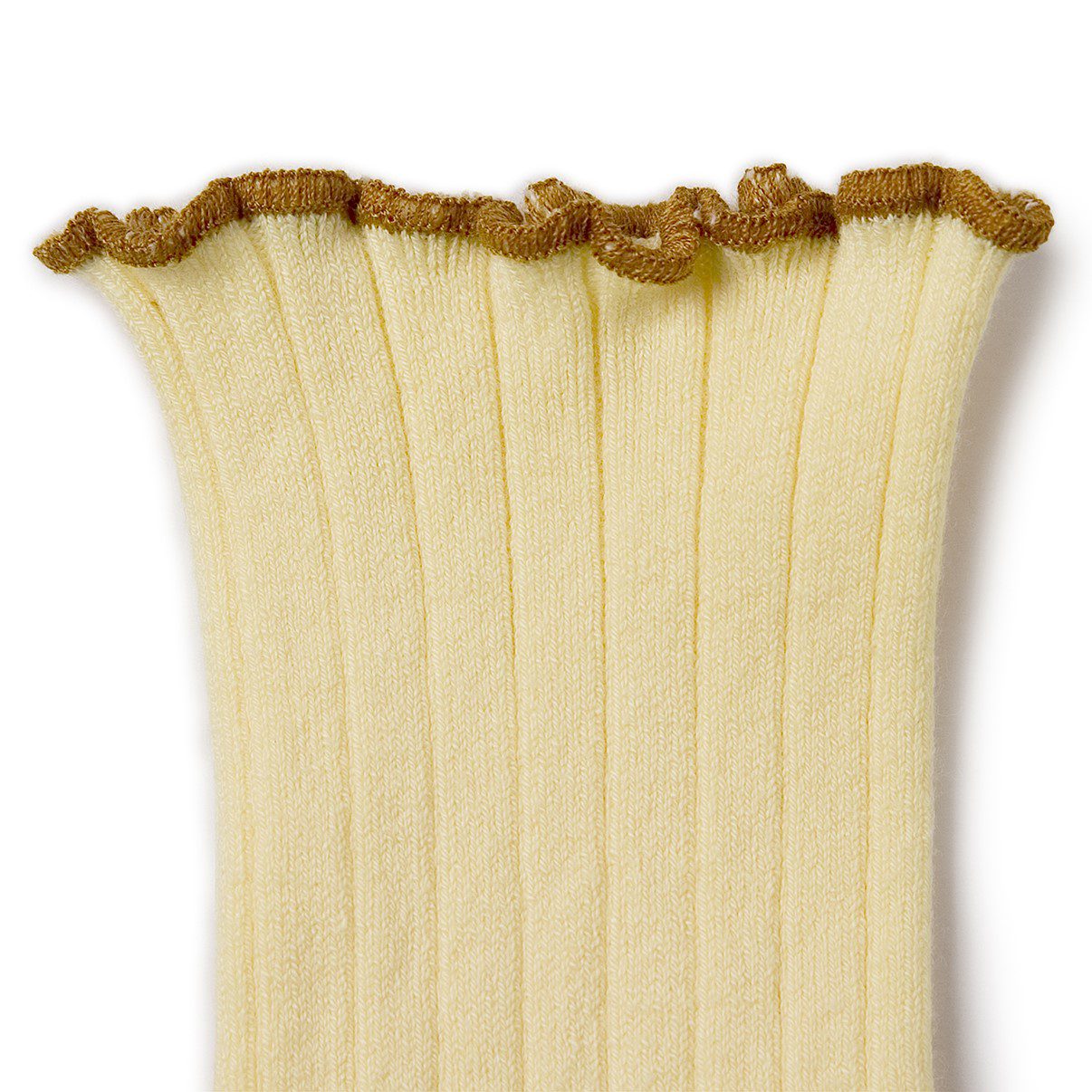 Delphine Lettuce Trim Ribbed Socks | Vanille