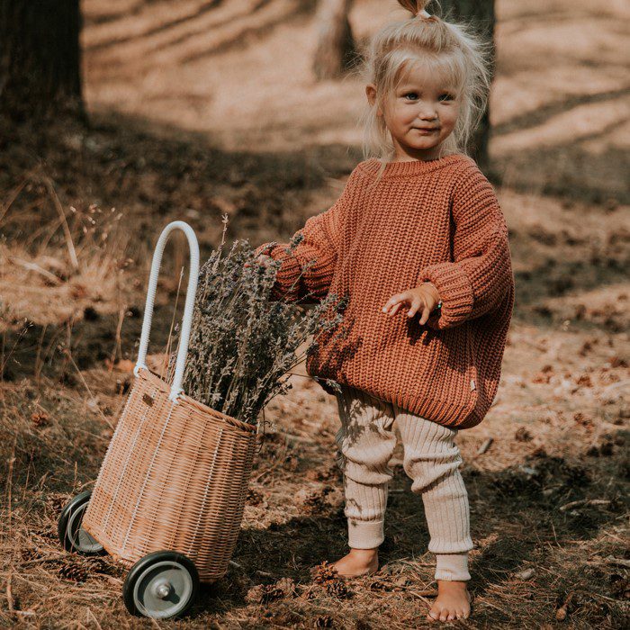 Knitted Leggings Big Rib | SAND MELANGE