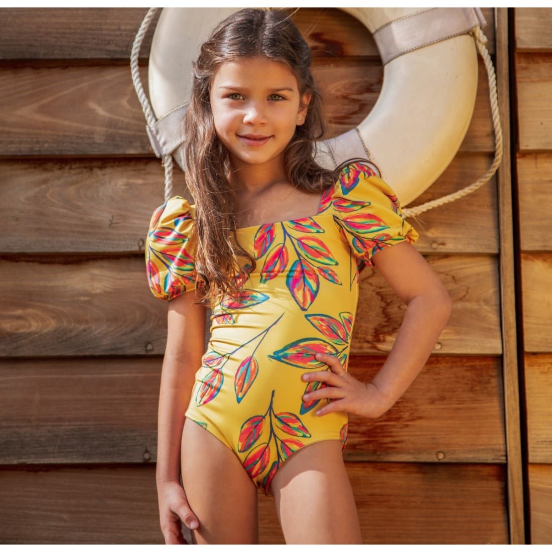Yellow Calatea Bubble One Piece