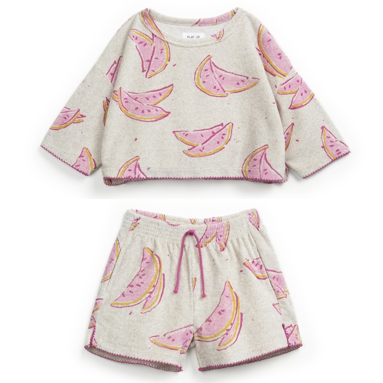 Jersey Sweatshirt & Shorts | Watermelon Print
