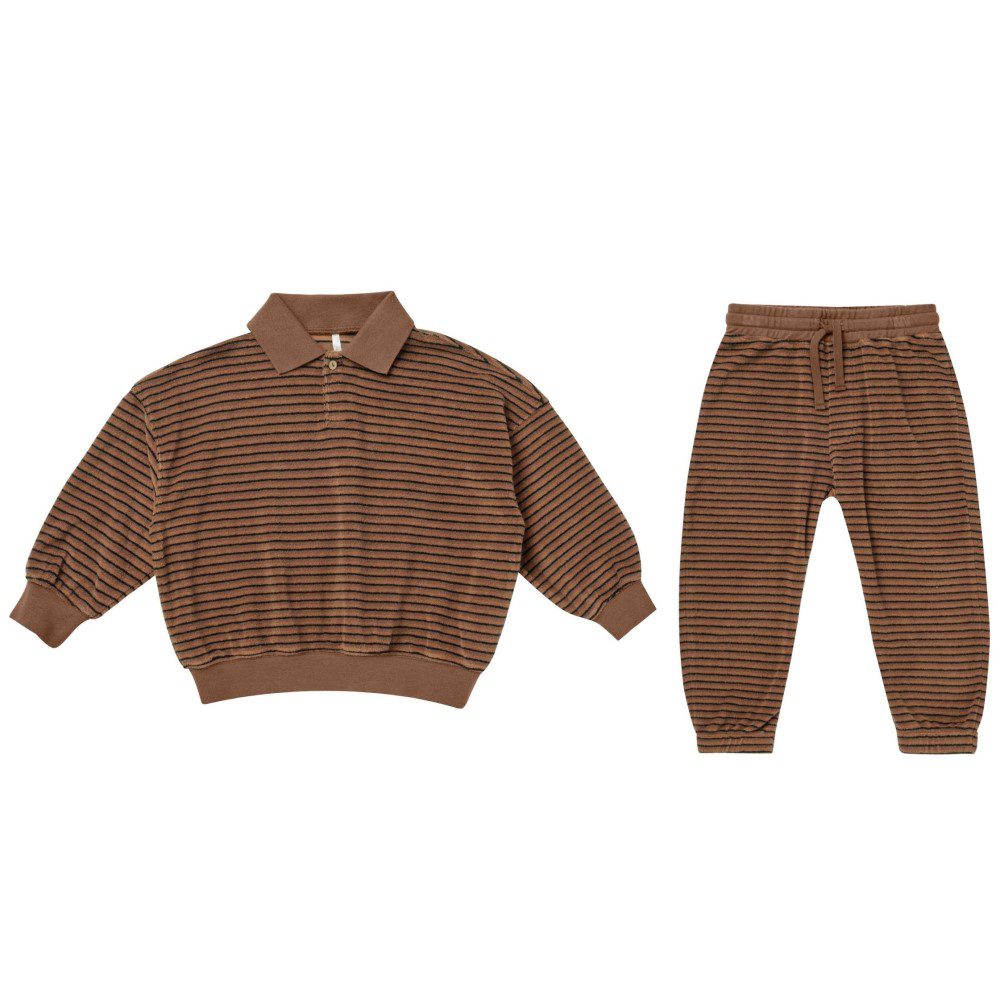 Collared Sweatshirt & Jogger Pant | Retro Stripe