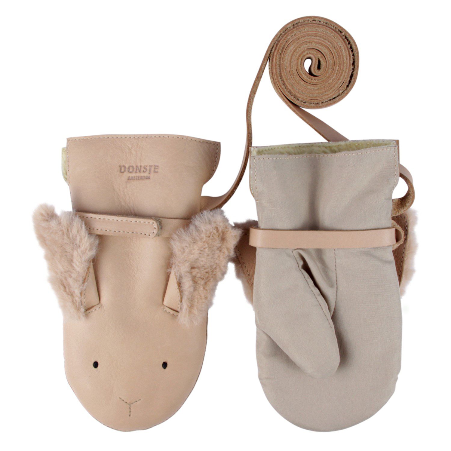 Kapi Exclusive Mittens | Winter Bunny | Light Rust Leather
