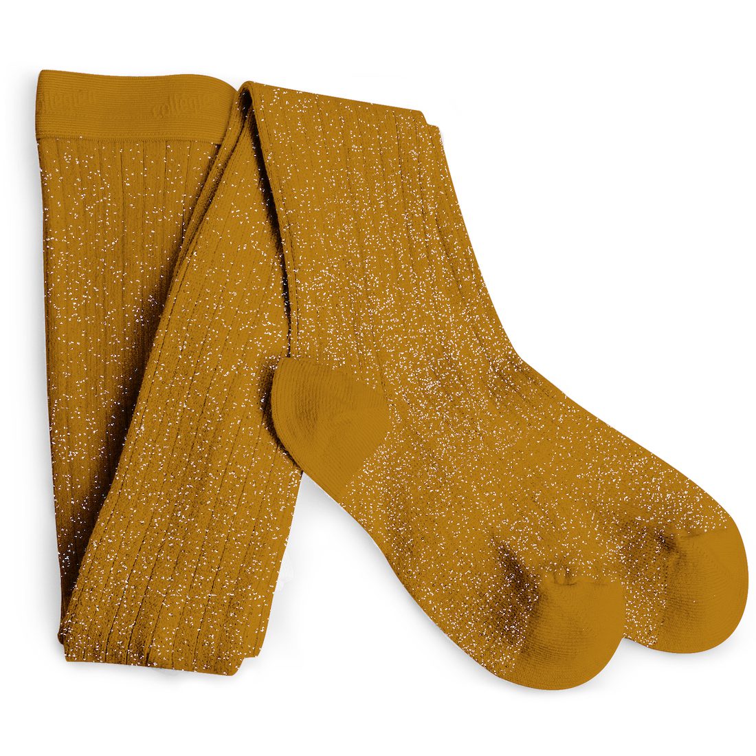 Glitter Ribbed Tights Moutarde de Dijon