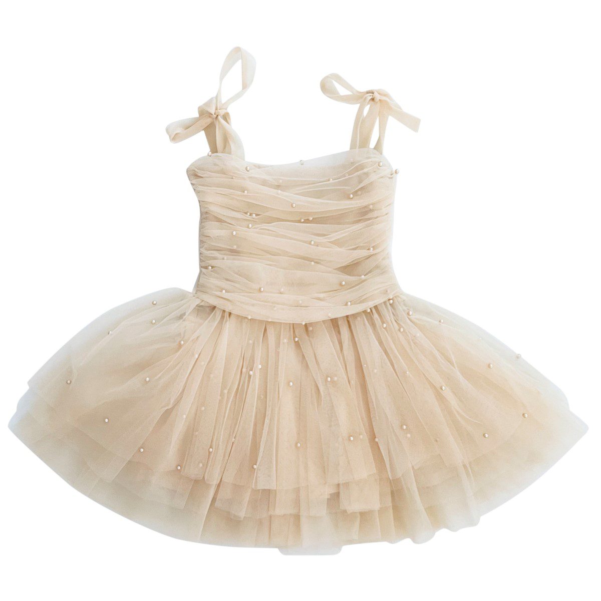 Pearl Tulle Ballerina Dress | Cream