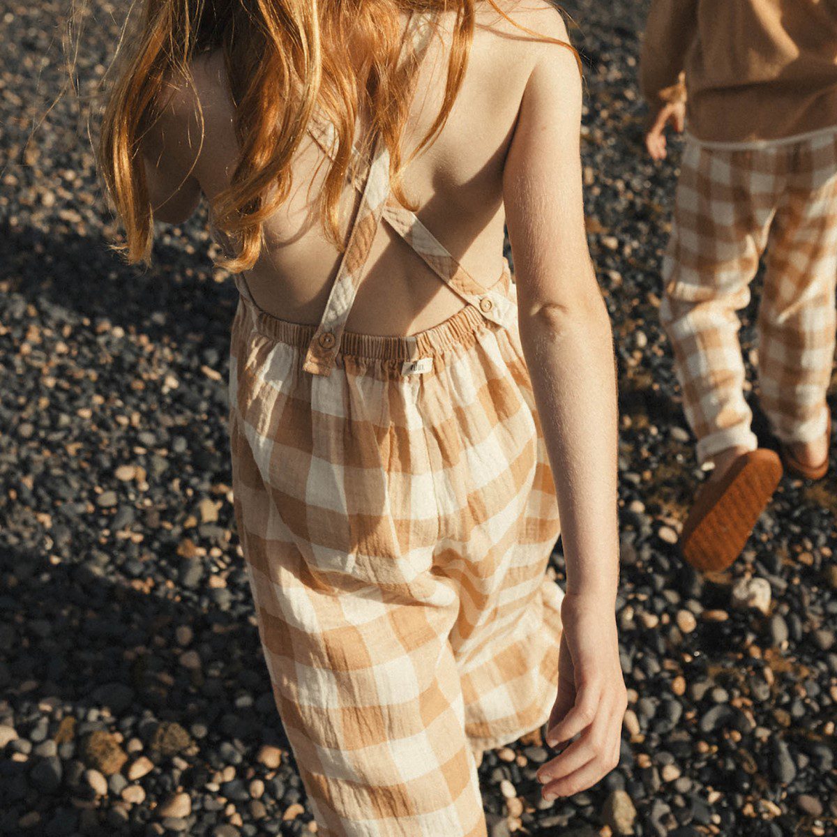 Gingham Jumpsuit | Caramel