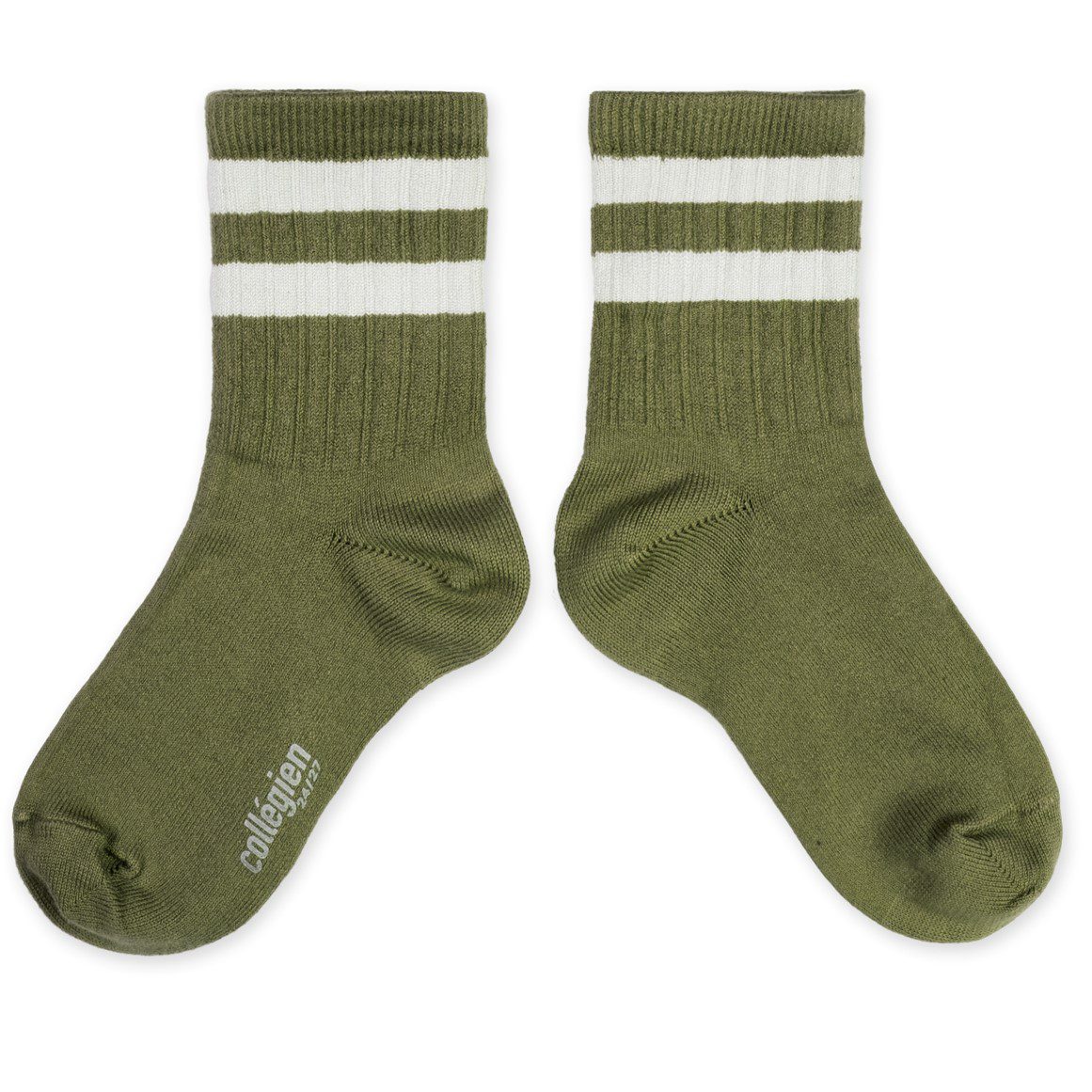 Nico Ribbed Varsity Crew Socks | Olive Du Lubéron