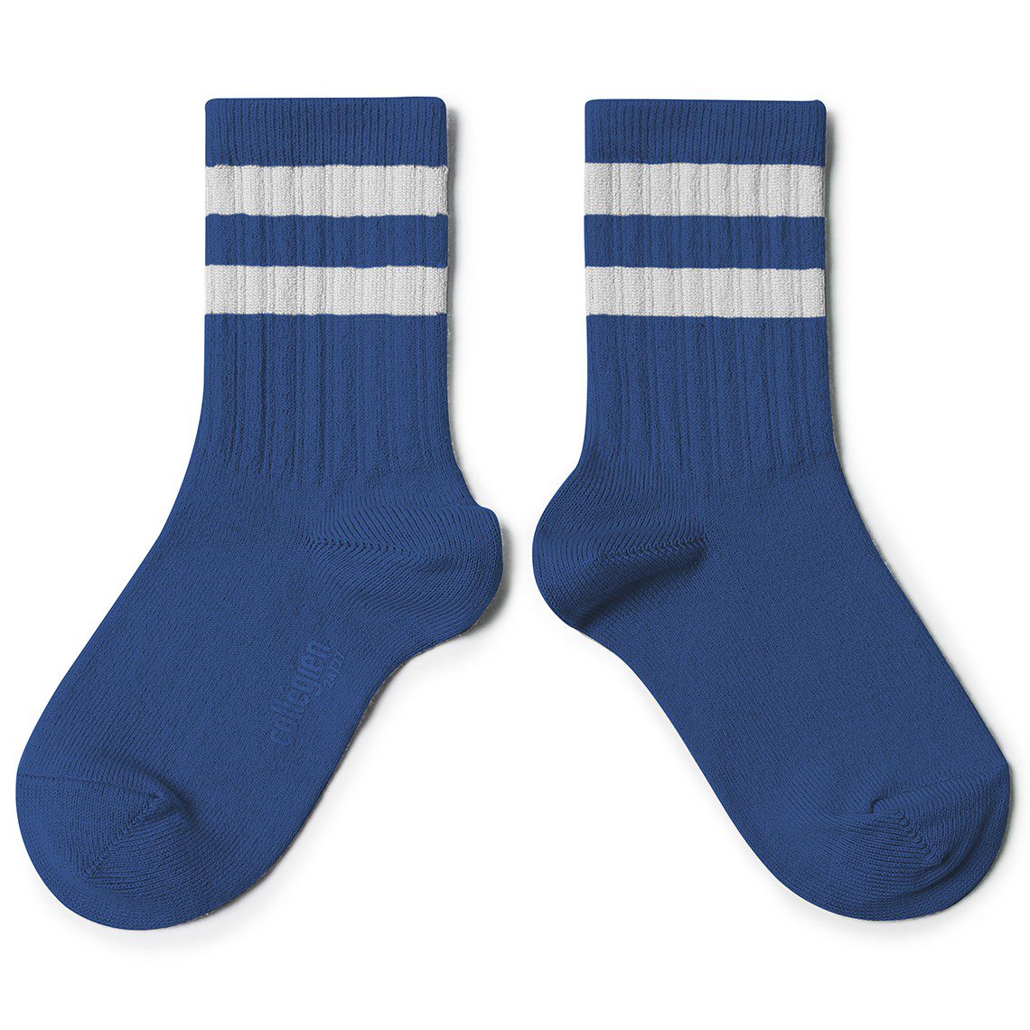 Nico Ribbed Varsity Crew Socks | Bleu Saphir