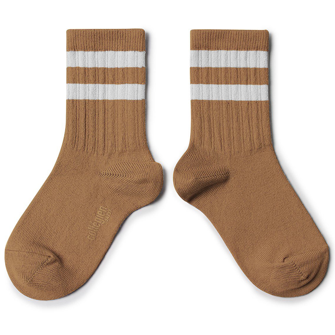 Nico Ribbed Varsity Crew Socks | Caramel Au Beurre Salé