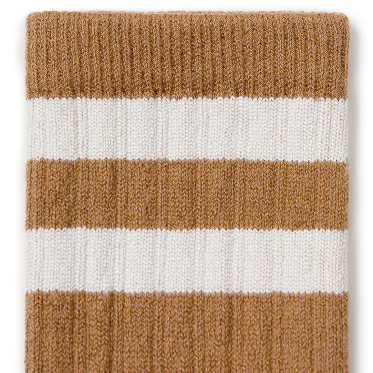 Nico Ribbed Varsity Crew Socks | Caramel Au Beurre Salé