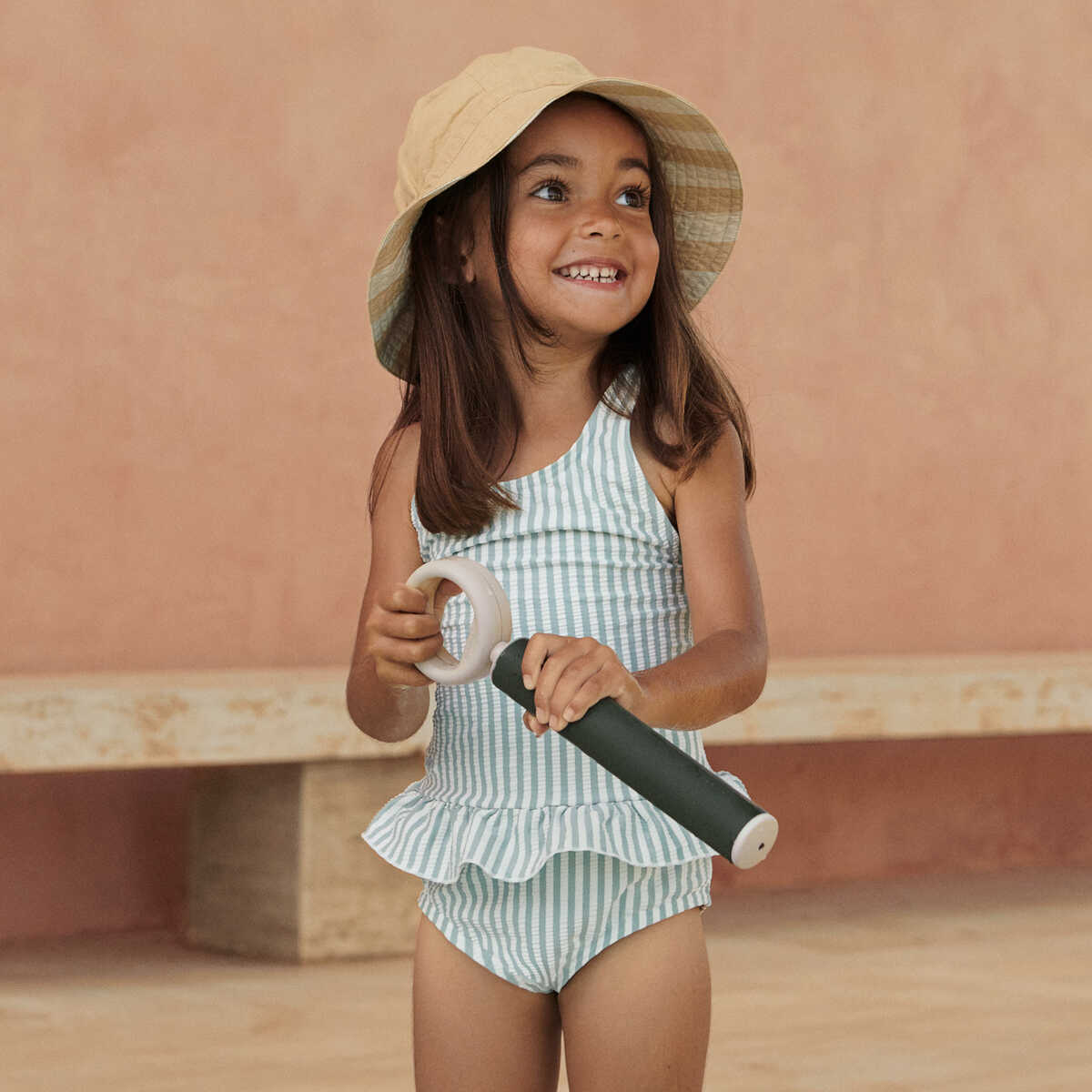 Amara Swimsuit | Y/D Stripe: Sea Blue/White