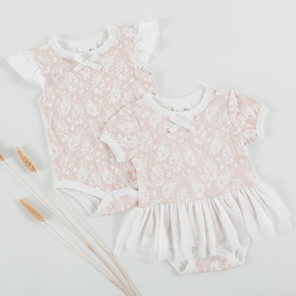 Pink Floral Lace Onesie