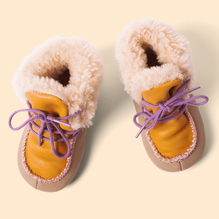 Beige Lace Sheep Boots