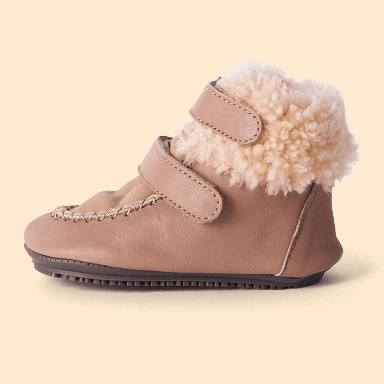 Dark Nude Strap Sheep Boots