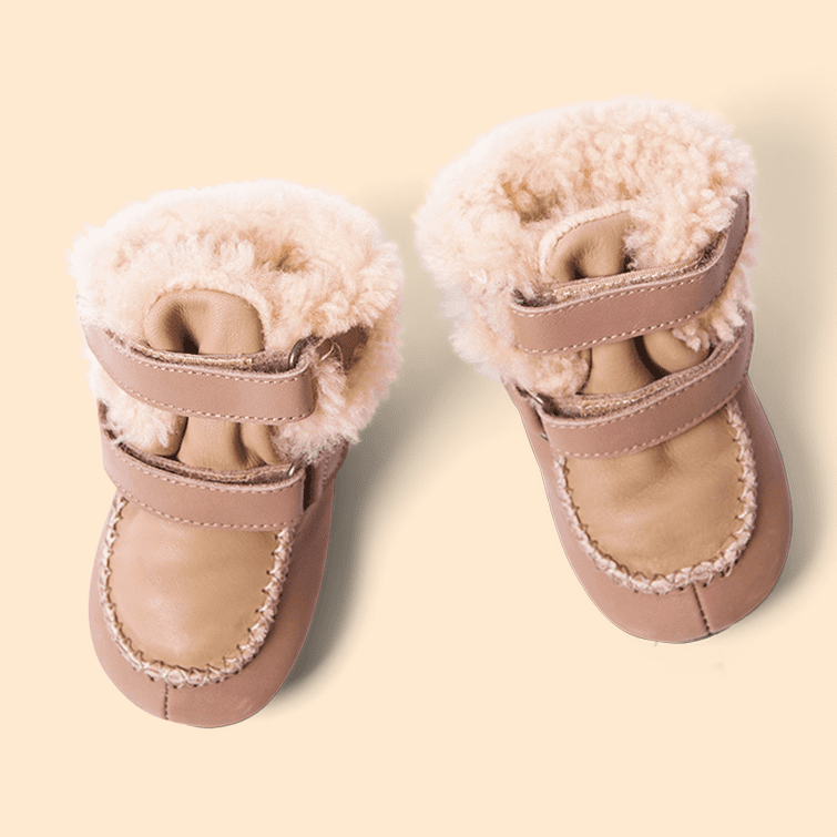 Dark Nude Strap Sheep Boots