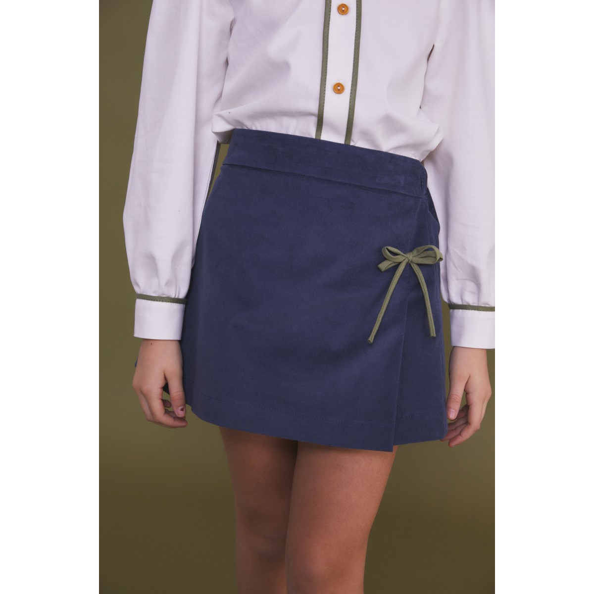 Cobalt Blue Velvet Mini Skirt