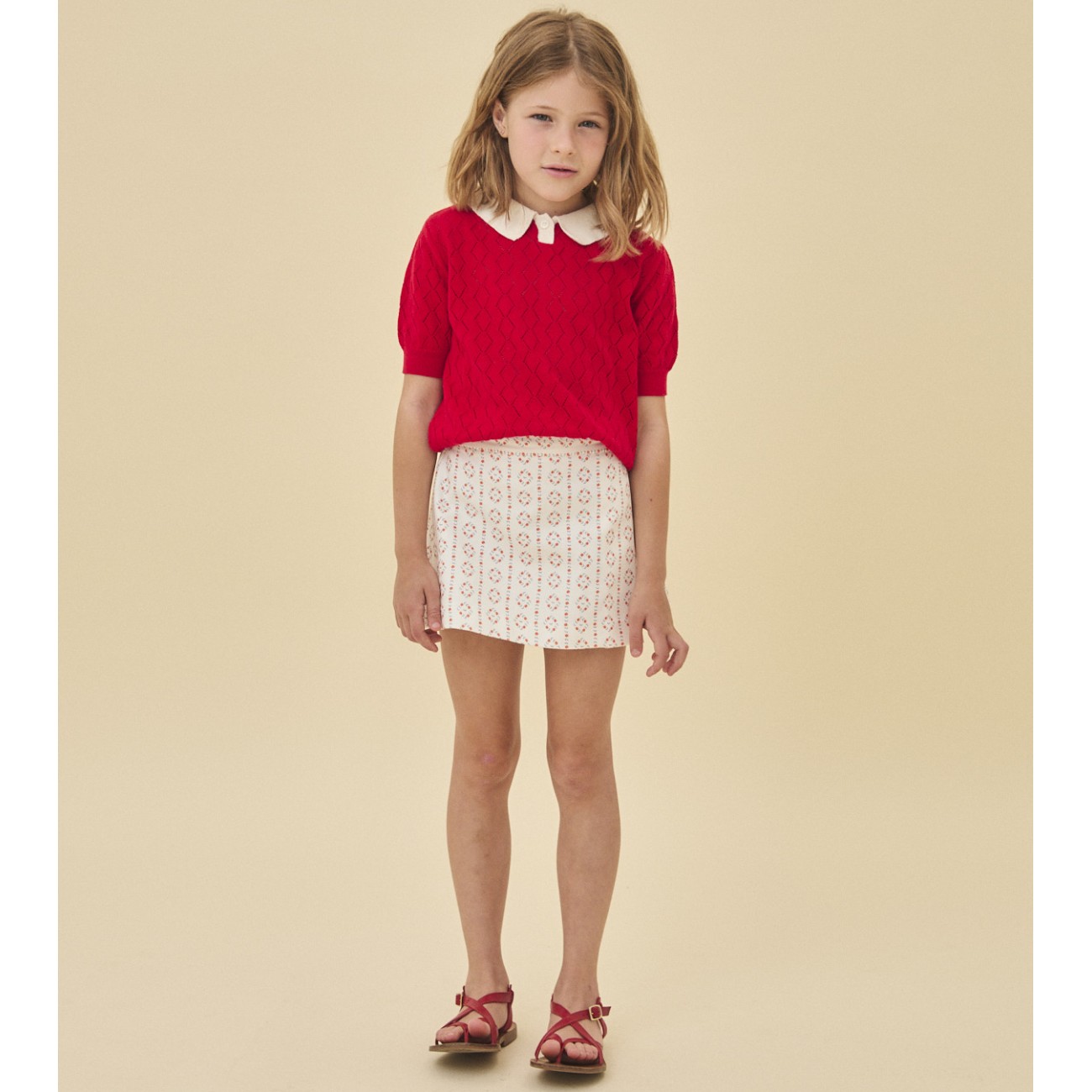 Cherry Openwork Biri Sweater