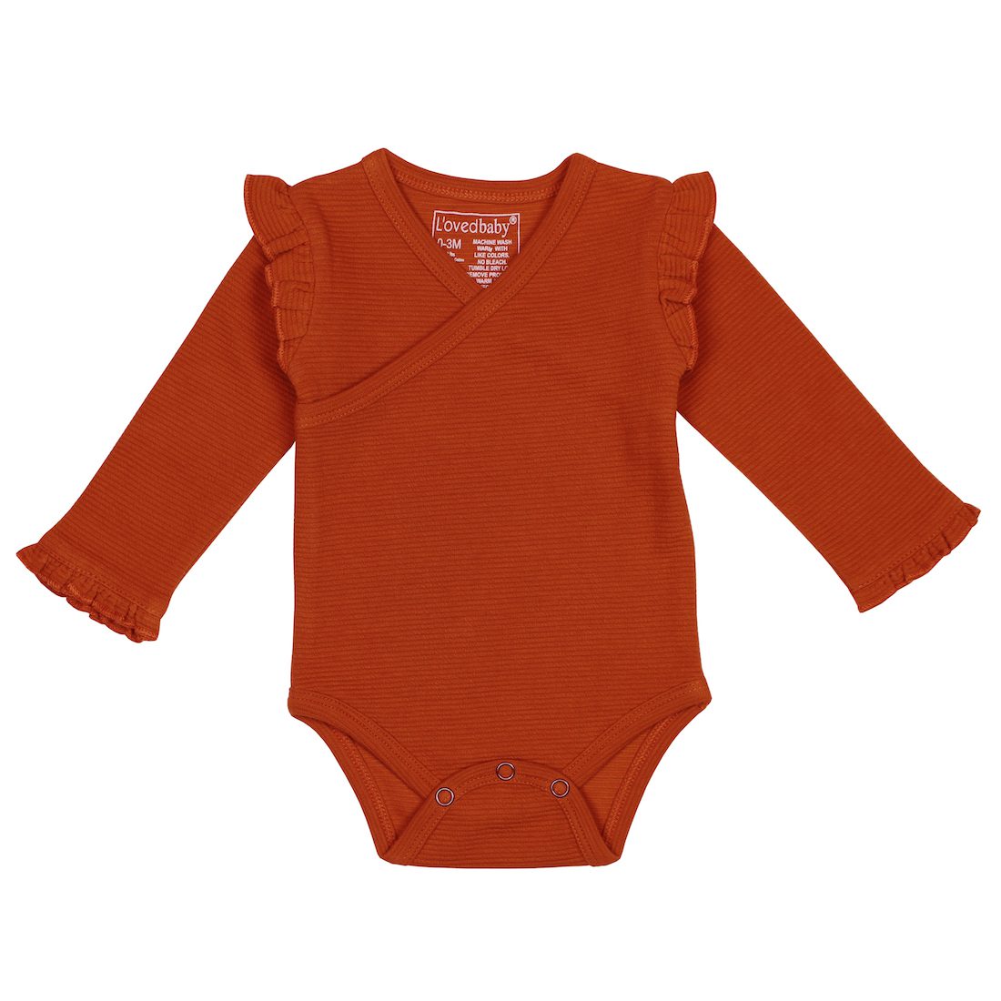Corduroy Ruffle Wrap Bodysuit | Paprika