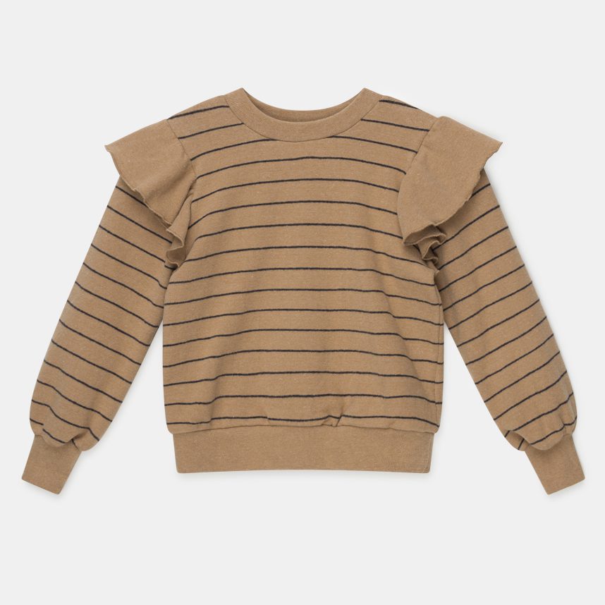 Camille Camel Ruffle Sweater