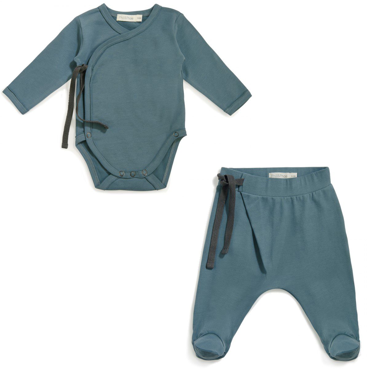 Cross-Over Body L/S & Harem Footies | Balsam Blue