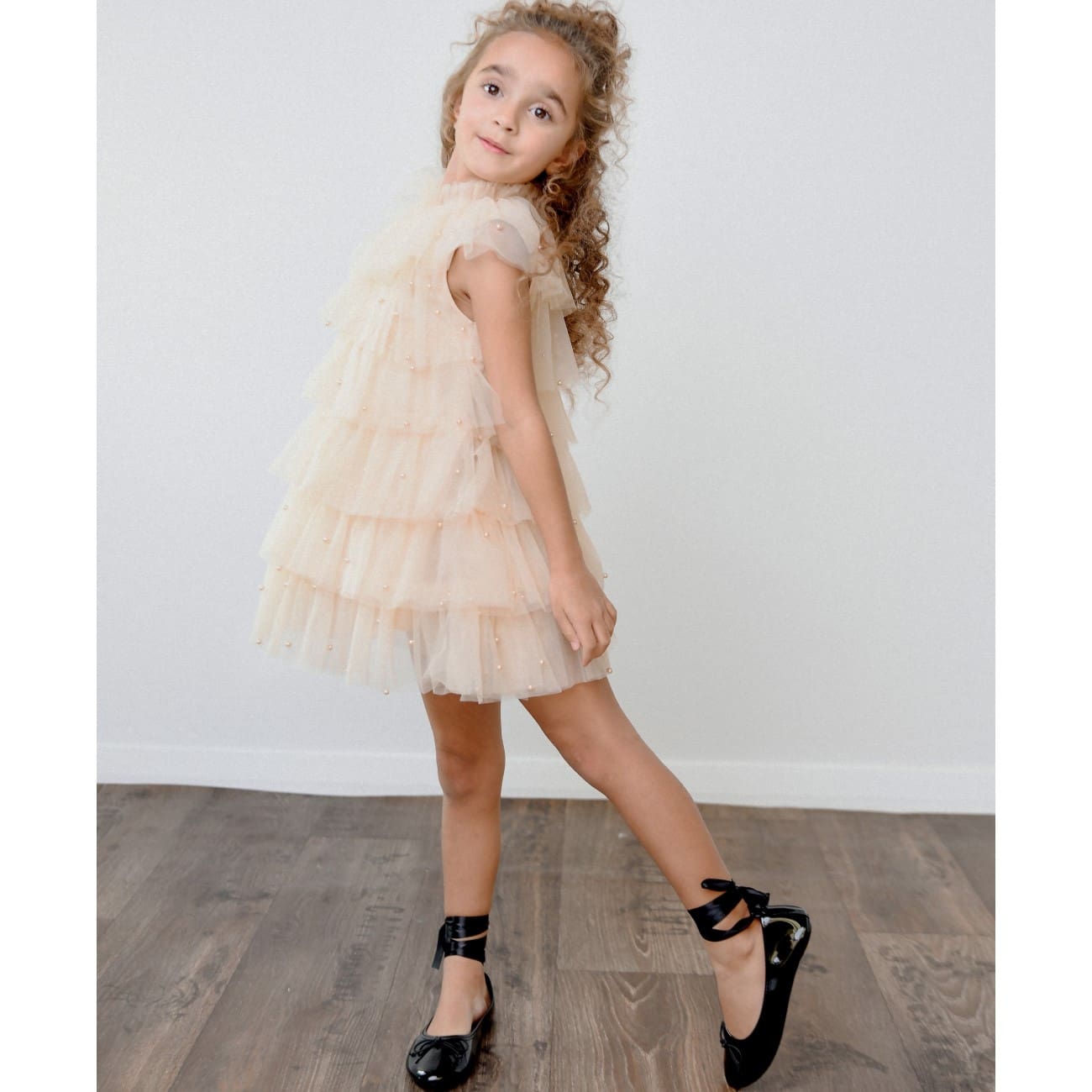 Pearl Tutully Tiered Tulle Tutu Dress | Natural