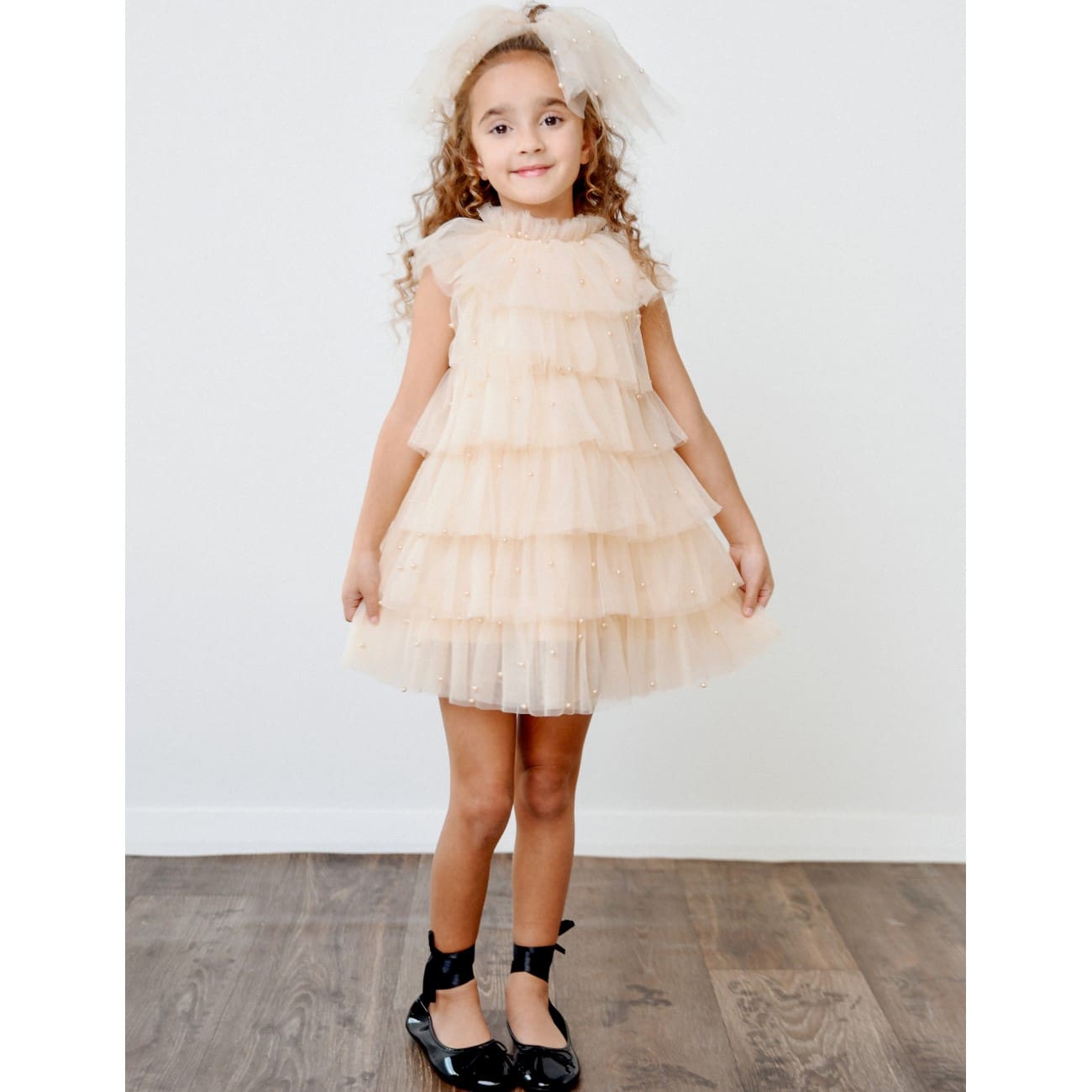 Pearl Tutully Tiered Tulle Tutu Dress | Natural