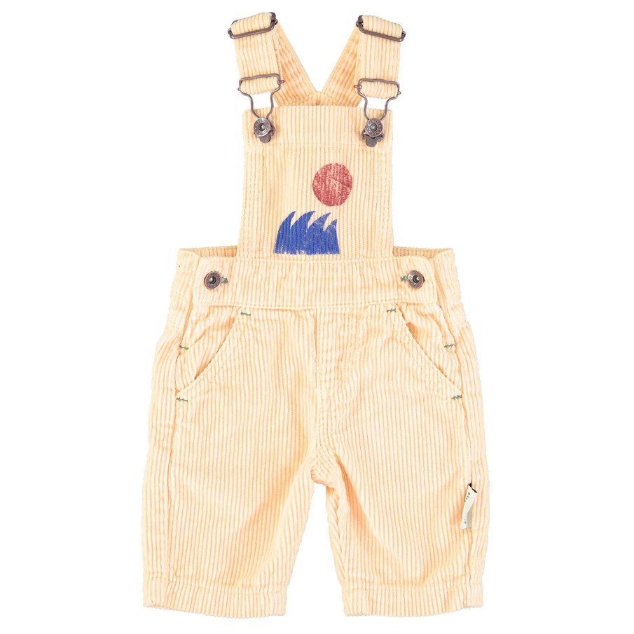 Dungarees | Yellow Corduroy W/ Sea Print