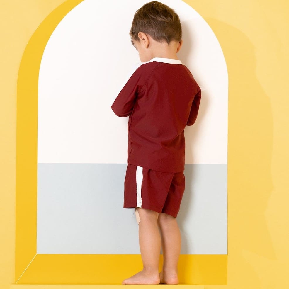 Eloy UV L/S & UV Swim Shorts | Burgundy