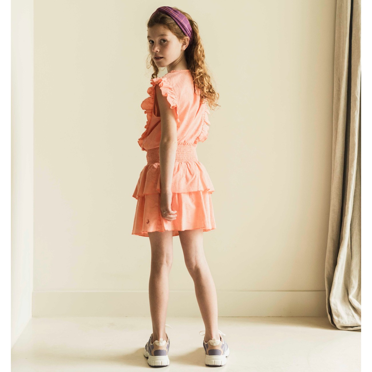 Faye Top & Elle Skirt | Light Coral Orange