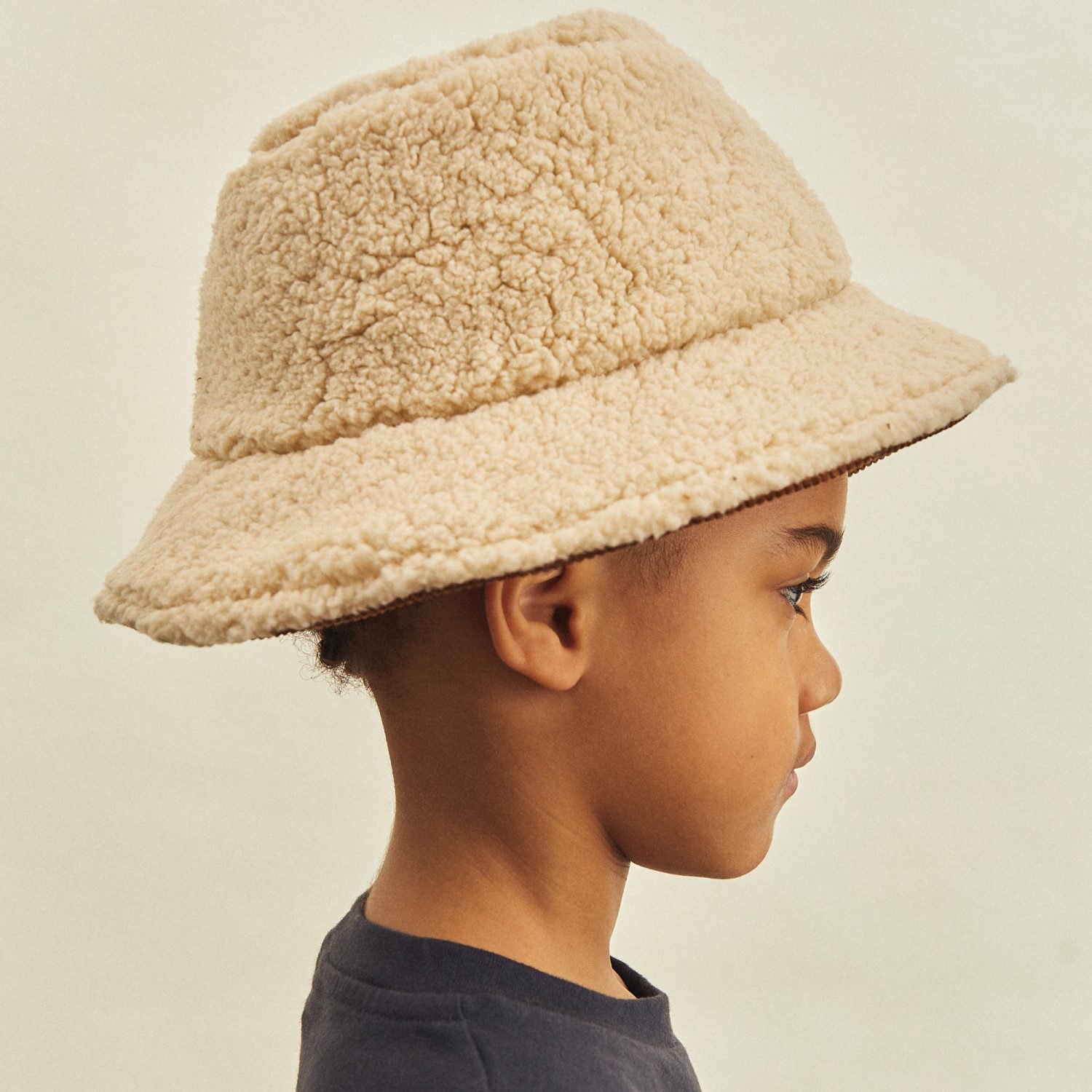 Sherpa Lined Corduroy Bucket Hat Dark Green