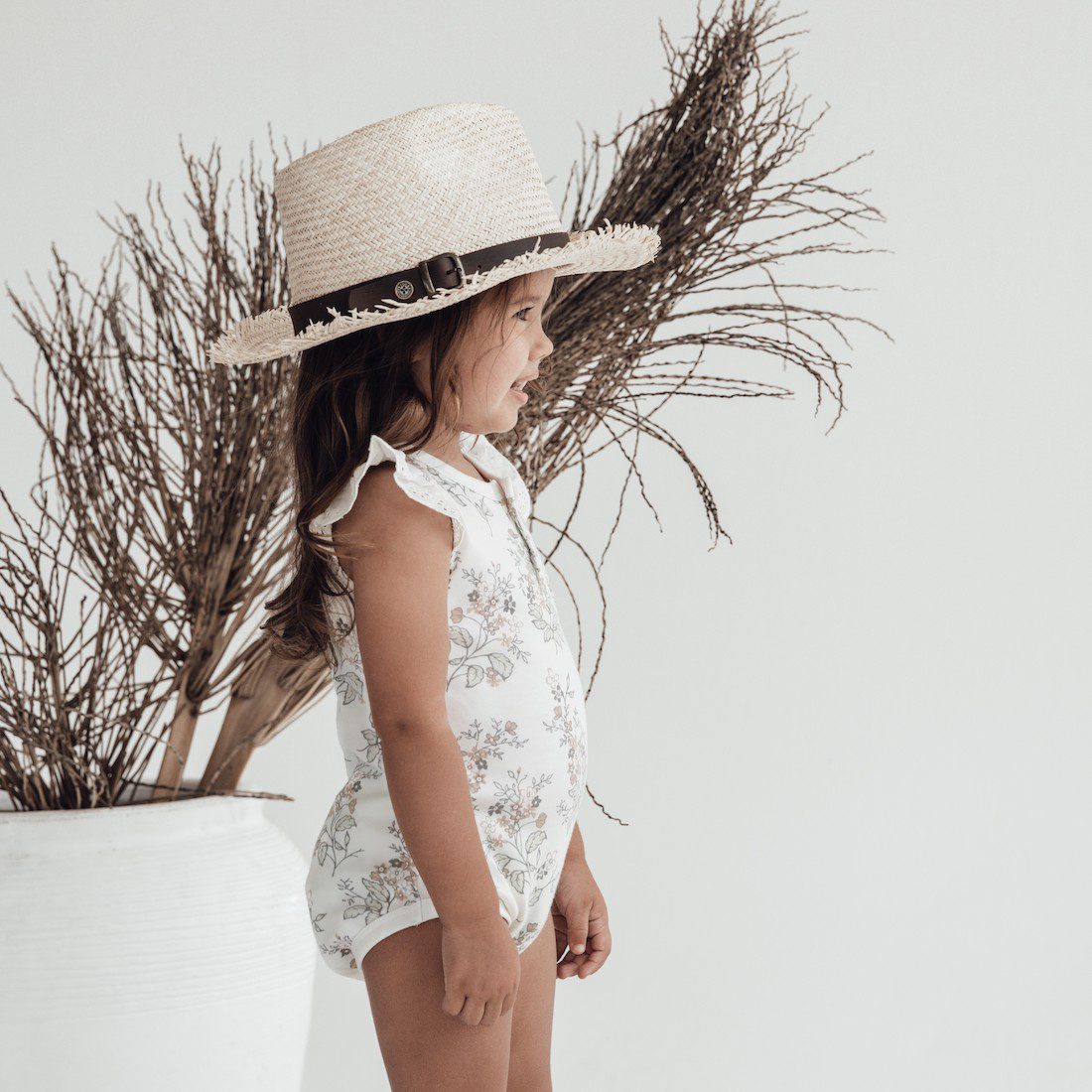 Floral Henley Onesie & Rose Dust Ruffle Bloomers