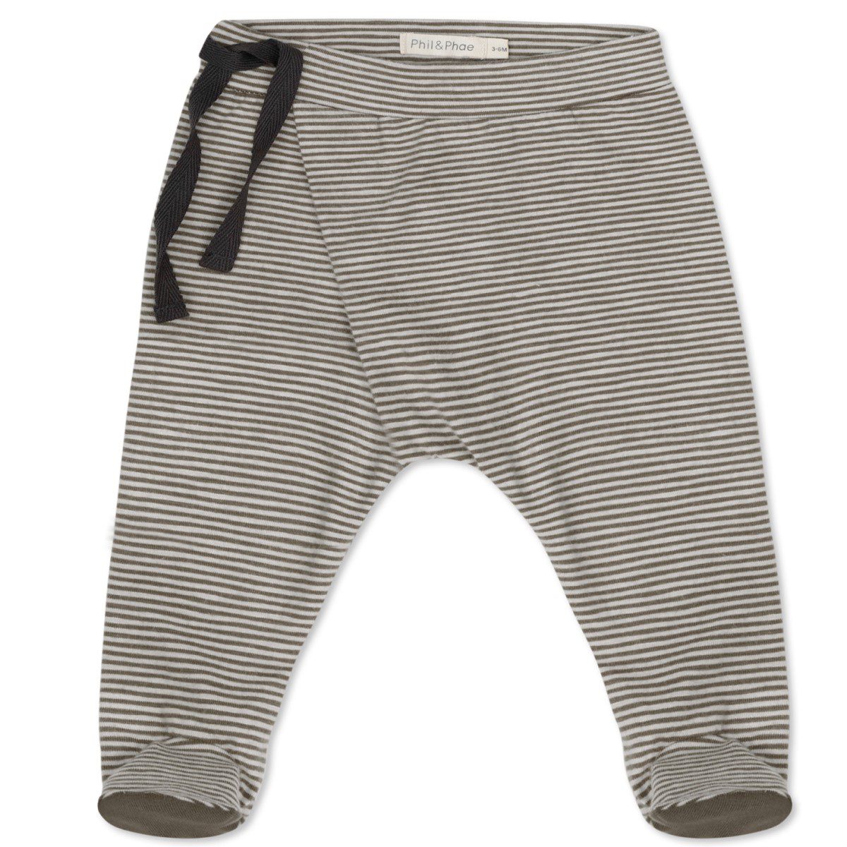 Cross-Over Body L/S Stripes & Harem Footies Stripes | Graphite