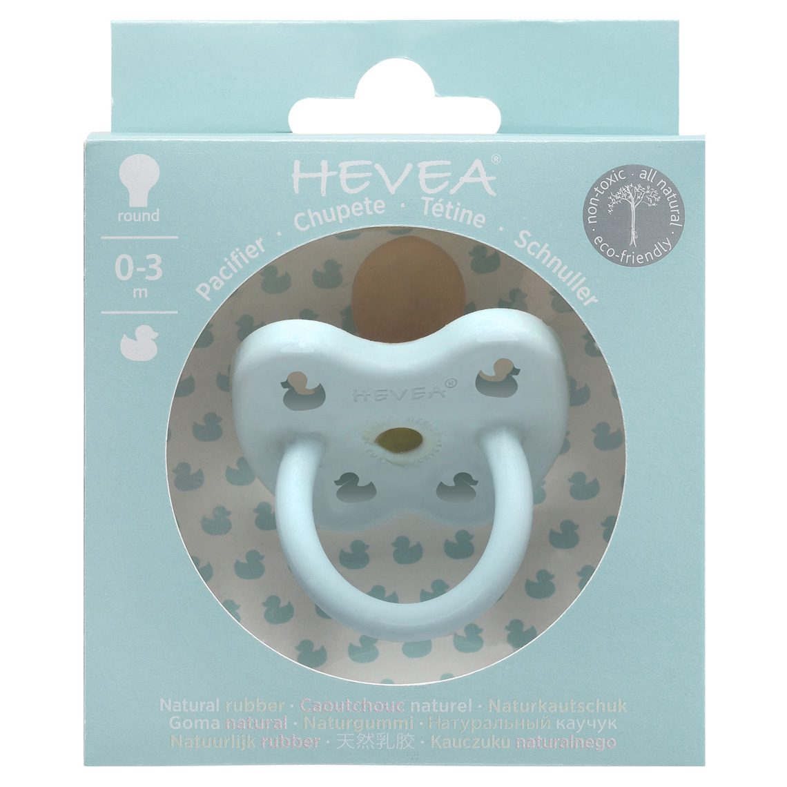 0+ Months Natural Rubber Pacifier Round | Baby Blue