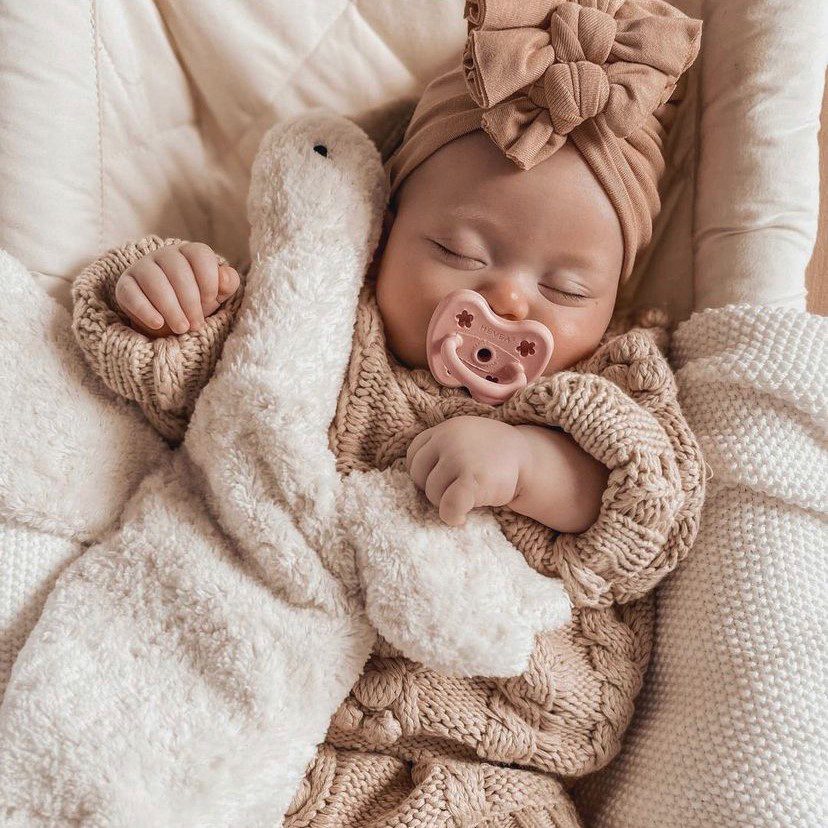 0+ Months Natural Rubber Pacifier Round | Powder Pink